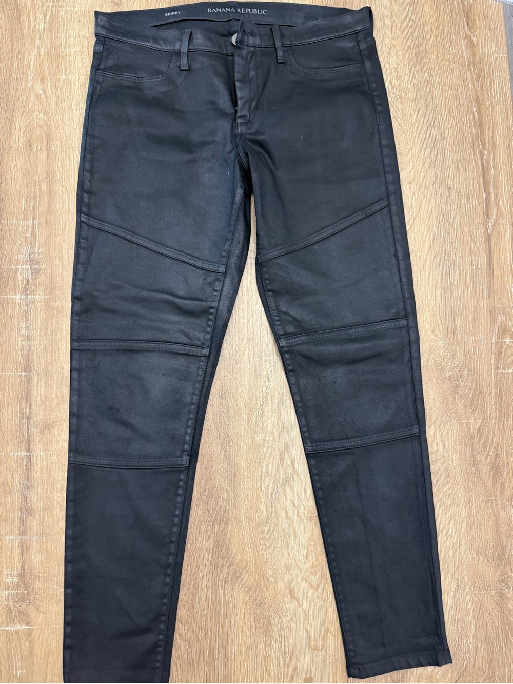 Banana Republic Black Skinny Moto-Style Jeans